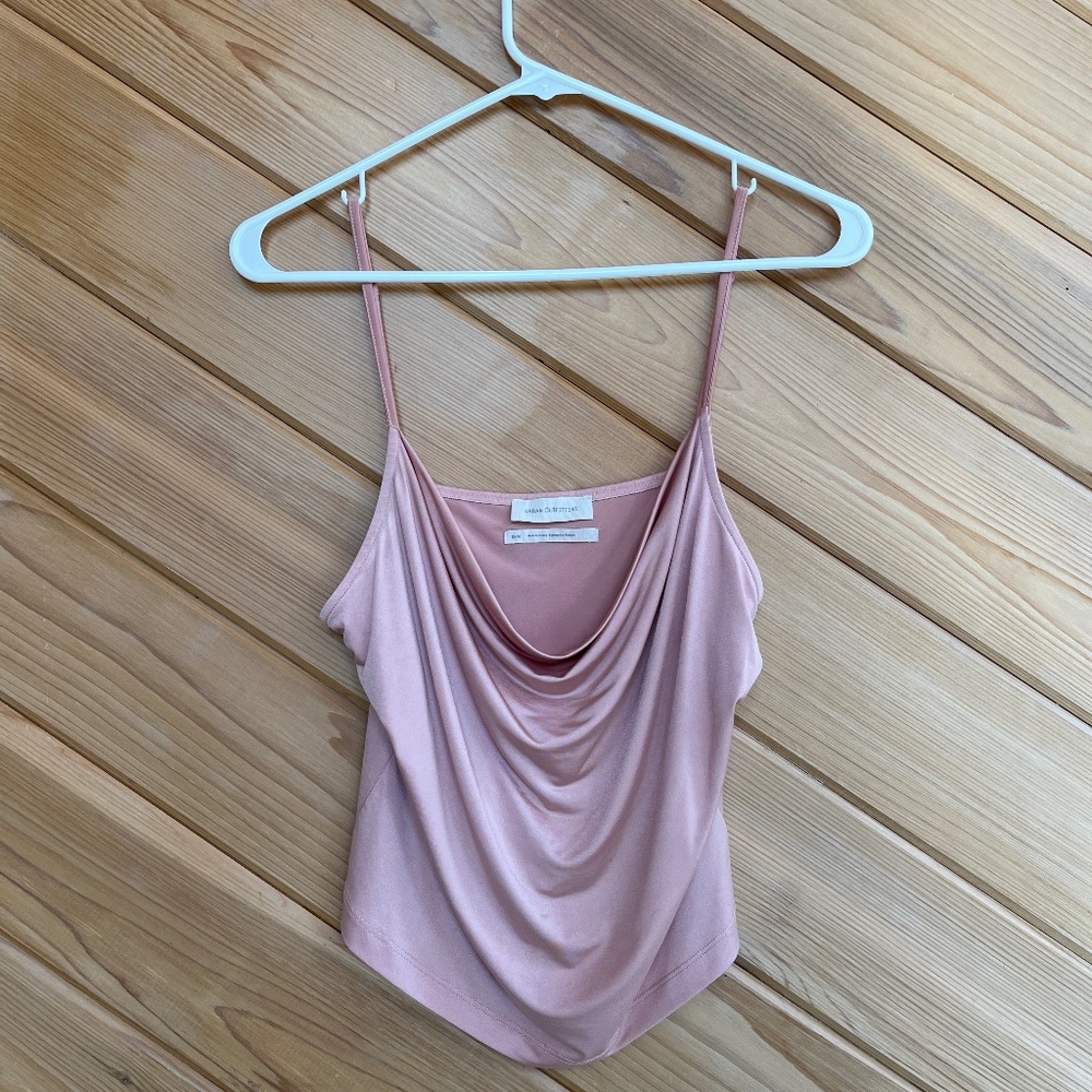 UO Satin Cowl Neck Tank Top